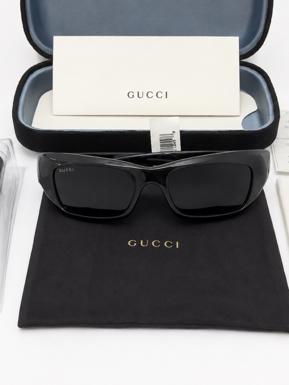 NWT Gucci Black Acetate Cat Eye Sunglasses GG1296S